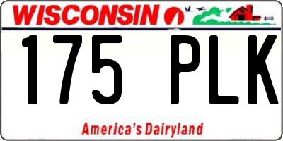 WI license plate 175PLK