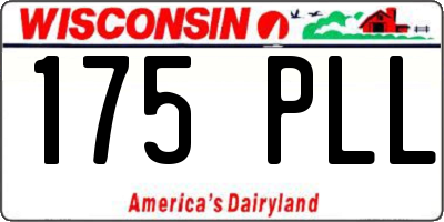WI license plate 175PLL