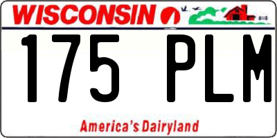 WI license plate 175PLM