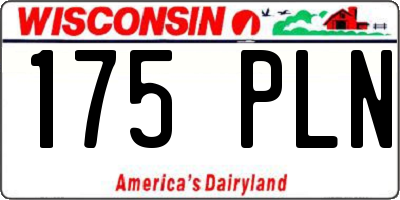 WI license plate 175PLN