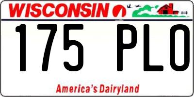 WI license plate 175PLO