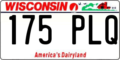 WI license plate 175PLQ