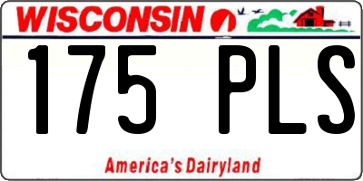 WI license plate 175PLS