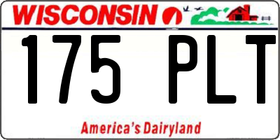 WI license plate 175PLT