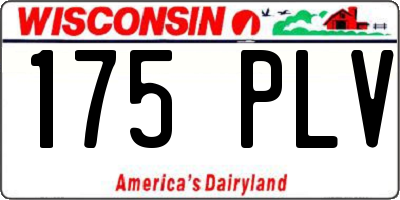 WI license plate 175PLV