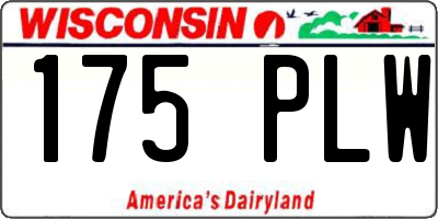 WI license plate 175PLW