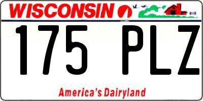 WI license plate 175PLZ