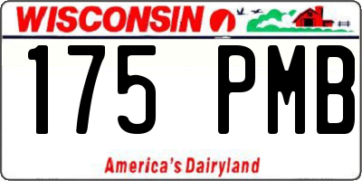WI license plate 175PMB