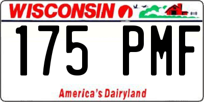 WI license plate 175PMF