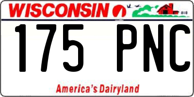 WI license plate 175PNC