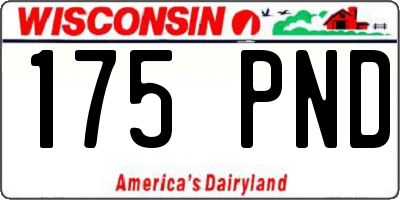 WI license plate 175PND