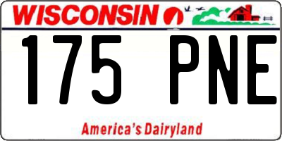 WI license plate 175PNE
