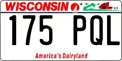 WI license plate 175PQL