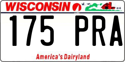 WI license plate 175PRA