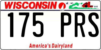 WI license plate 175PRS