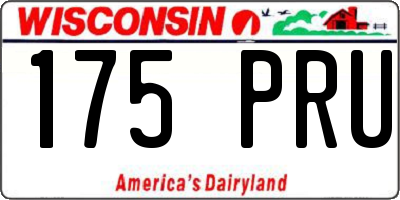 WI license plate 175PRU