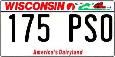 WI license plate 175PSO