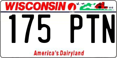 WI license plate 175PTN
