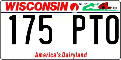 WI license plate 175PTO