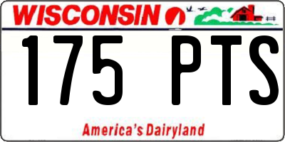 WI license plate 175PTS