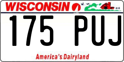 WI license plate 175PUJ