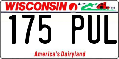 WI license plate 175PUL
