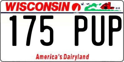 WI license plate 175PUP