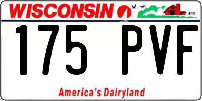 WI license plate 175PVF