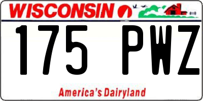 WI license plate 175PWZ