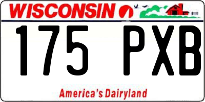 WI license plate 175PXB