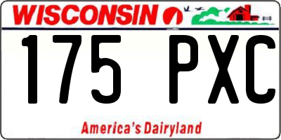 WI license plate 175PXC