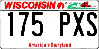 WI license plate 175PXS