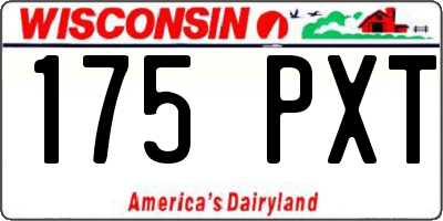WI license plate 175PXT