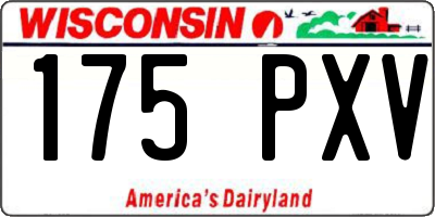 WI license plate 175PXV