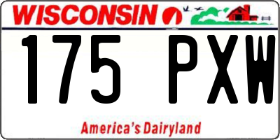 WI license plate 175PXW
