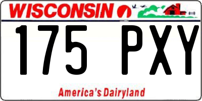 WI license plate 175PXY
