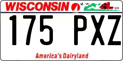 WI license plate 175PXZ