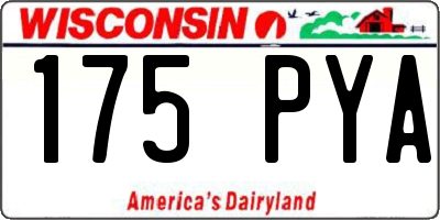 WI license plate 175PYA