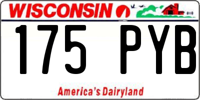 WI license plate 175PYB