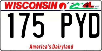 WI license plate 175PYD