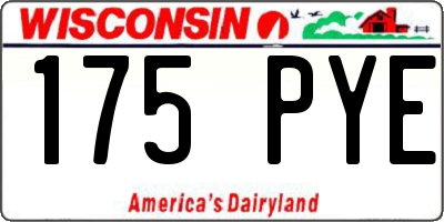 WI license plate 175PYE