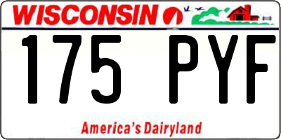 WI license plate 175PYF