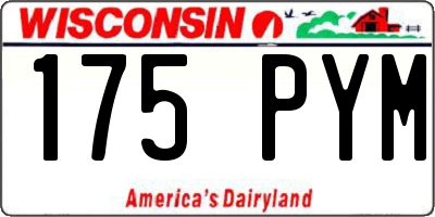 WI license plate 175PYM