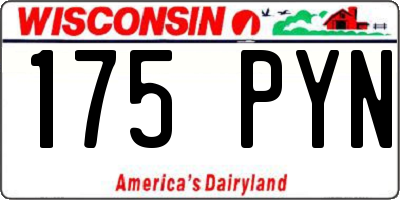 WI license plate 175PYN