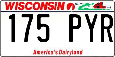 WI license plate 175PYR