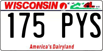 WI license plate 175PYS