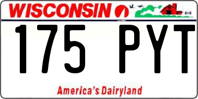 WI license plate 175PYT