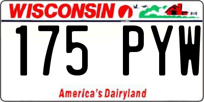 WI license plate 175PYW