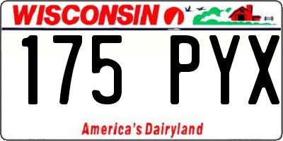 WI license plate 175PYX
