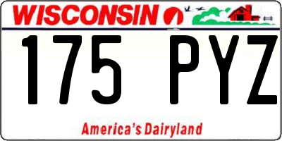 WI license plate 175PYZ